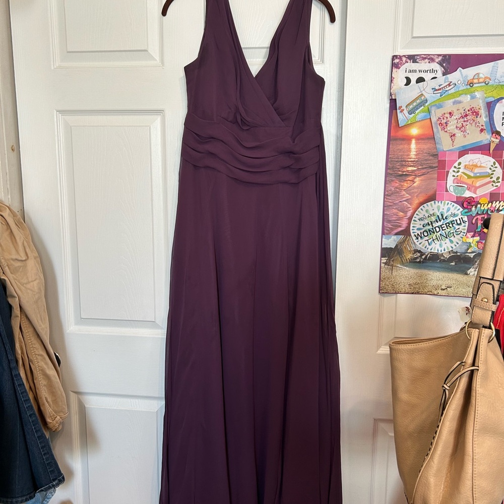 David's Bridal Plum Maxi Dress